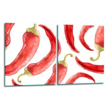 shumee 2x steklena zaščitna plošča ZA štedilnik 40x52 chili