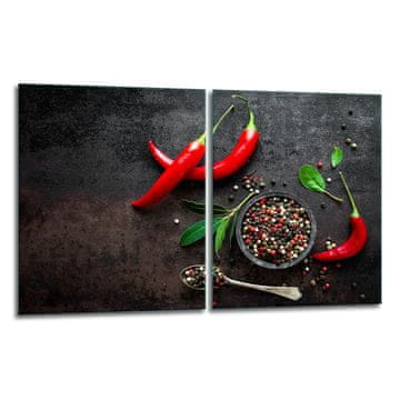 shumee 2x steklena zaščitna plošča ZA štedilnik 40x52 chili