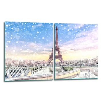 shumee 2x zaščitna steklena plošča ZA štedilnik 40x52 Paris