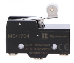 Miniaturno stikalo, vzvod z valjčkom, kratko MS1704