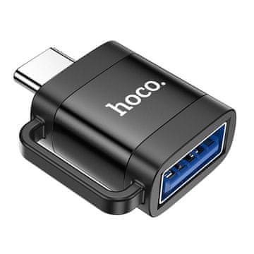 Hoco OTG USB-C–USB-A adapter Hoco 3A UA31C, črn