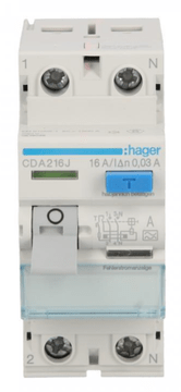 Hager 2P diferencialno varovalko 16A 0,03A tip A CDA216J