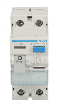 Hager 2P 40A 0,3A diferencialno varovalko tipa A CFA240J