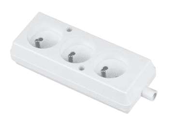 shumee Prenosna trojna vtičnica 16A 2P+Z 250V bela GN-370