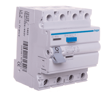 Hager 4P diferencialni odklopnik tipa A 63A 0,1A CEA463J