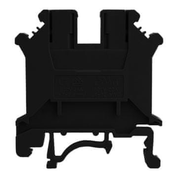 DE Črni vijačni konektor za tračnico 4 mm2 1P VDE UL