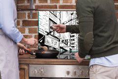 shumee Steklena zaščitna plošča ZA mestni štedilnik 90x52