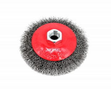 awtools Awtools stožčasta krtača 115 mm M14 valovita žica