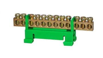 shumee 12-polni priključni blok 10 mm2 TH35 zelen LZ-12G