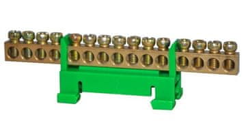shumee 15-polni priključni blok 10 mm2 TH35 zelen LZ-15G