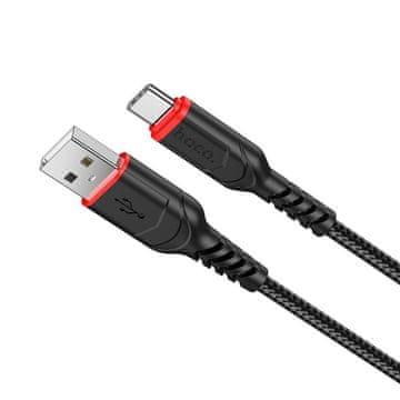 Hoco Kabel USB A na USB C Hoco QC 3A, 1 m, X59, črn