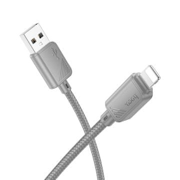 Hoco USB-A–Lightning kabel Hoco 2,4 A, 1 m, X113, siv