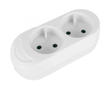 shumee Prenosna dvojna vtičnica 16A 2P 250V bela GN-260
