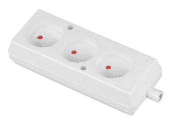 shumee Prenosna trojna vtičnica 16A 2P 250V bela GN-360
