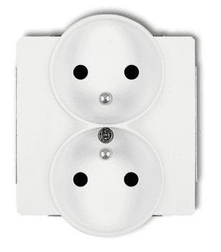 DECO Dvojna vtičnica z/brez 2x2P+Z bela DGPR-2zp