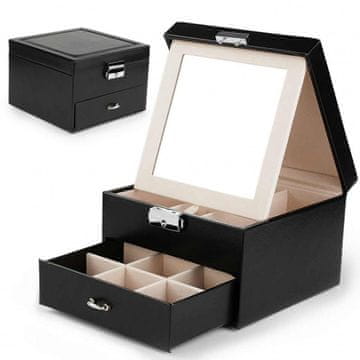 shumee Škatla za nakit, etui, organizator, črna PD148CZ