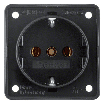 Hager Integro Flow Schuko vtičnica, mat črna, 9418505