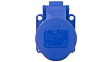 PCE Vtičnica 16A 3P 230V /75x75/ modra IP44 313-6f5