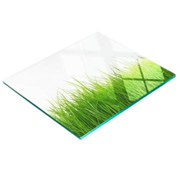 shumee Servirna deska iz kaljenega stekla s grafiko trave 60x52 cm