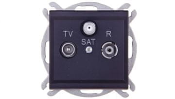 shumee Sonata RTV-SAT antenska vtičnica, črna kovinska GPA-RS/m/33