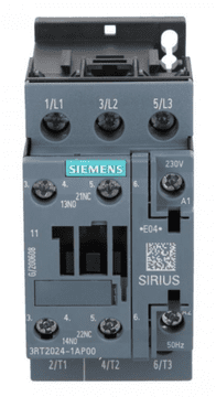 Siemens Močnostni kontaktor 12A 3P 230V AC 1NO 1NC S0 3RT2024-1AP00