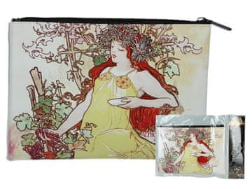 Carmani ŽENSKA KOZMETIČNA TORBICA/PERESNICA ALFONS MUCHA AUTUMN KOT DARILO