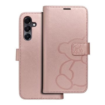 OEM Torbica MEZZO Book za SAMSUNG A16 5G, medvedek, zlato-roza