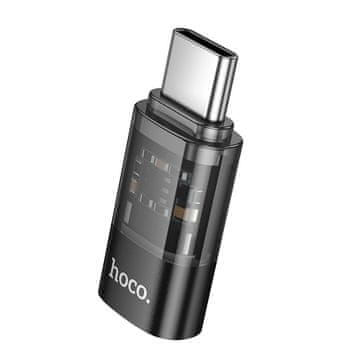 Hoco USB-C-Lightning-adapter Hoco UA36D, prozoren, črn