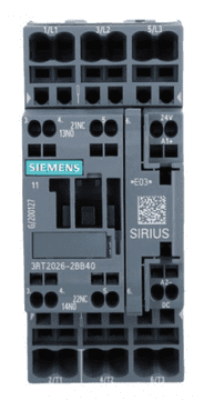 Siemens Močnostni kontaktor 25A 3P 24V DC 1NO 1NC S0 3RT2026-2BB40
