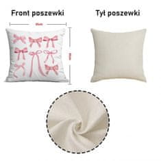 PREVLEKA ZA BLAZINO 45X45 CM BELO ROZA SKLEDE OKRASNE JAŚ STYL