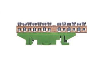 Hager 13-luknjični zeleni priključni blok 6x16mm2 7x10mm2 KM13E