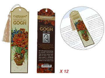 Carmani Komplet 12 zaznamkov - V. van Gogh, Maki v vazi (Carmani)