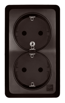 Elektro-Plast Berg Dvojna vtičnica schuko n/t 2x2P+Z 16A rjava 3738-05