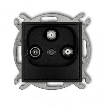 shumee Mini antenska vtičnica 2 izhoda SAT + TV mat črna 12MGSN