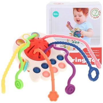 Nobo Kids Senzorična igrača hobotnica proti stresu grizalo - rdeča