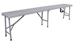 shumee Zložljiva klop za catering v kovček 180 cm ratansko siva
