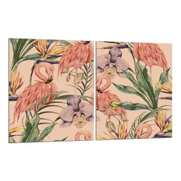shumee 2x zaščitna steklena plošča ZA štedilnik 40x52 flamingos