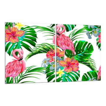 shumee 2x zaščitna steklena plošča ZA štedilnik 40x52 flamingos