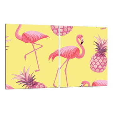 shumee 2x zaščitna steklena plošča ZA štedilnik 40x52 flamingos