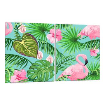 shumee 2x zaščitna steklena plošča ZA štedilnik 40x52 flamingos