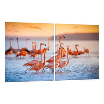 shumee 2x zaščitna steklena plošča ZA štedilnik 40x52 flamingos