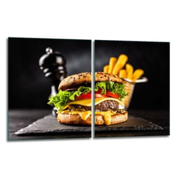 shumee 2x steklena zaščitna plošča ZA štedilnik 40x52 hamburger