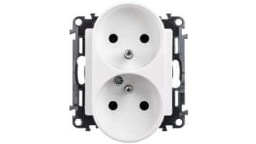 LEGRAND Valena life Dvojna vtičnica 2P+Z z zaklopom bela 753190