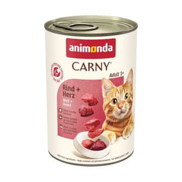 Animonda ANIMONDA Carny Adult Govedina in srčki - mokra hrana za mačke - 400g