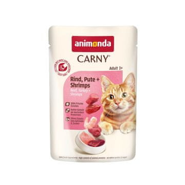 Animonda ANIMONDA Carny Adult Govedina, puran in kozice, Vrečka, 85 g