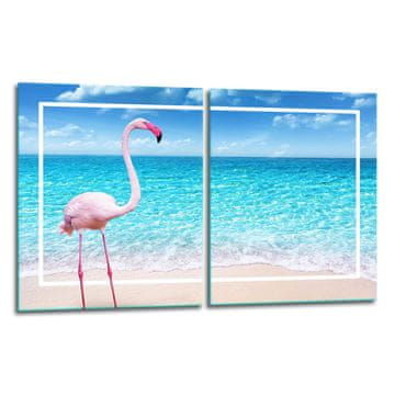 shumee 2x zaščitna steklena plošča ZA štedilnik 40x52 flamingo