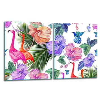 shumee 2x zaščitna steklena plošča ZA štedilnik 40x52 flamingo