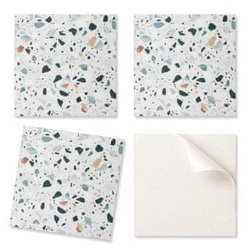 COLORAY Samolepilne vinilne ploščice s tiskanim vzorcem kamna z delci 20x20x20 cm