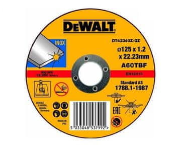 Stanley Dewalt kovinski disk 125 x 1,2 mm iz nerjavečega jekla
