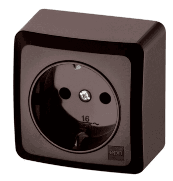 Elektro-Plast Berg Enojna vtičnica schuko n/t 2P+Z 16A rjava 3737-05